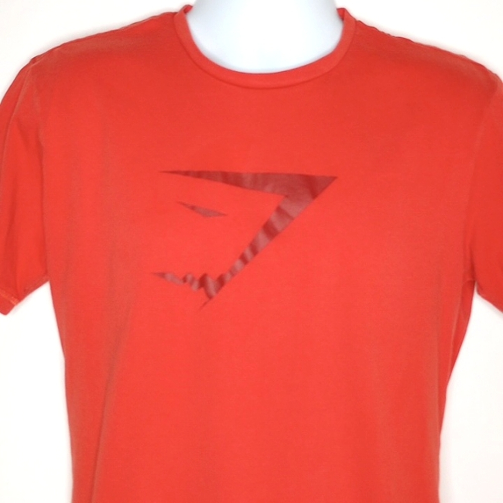 Gymshark Men's Orange Short Sleeve Graphic Print T-shirt Size Medium